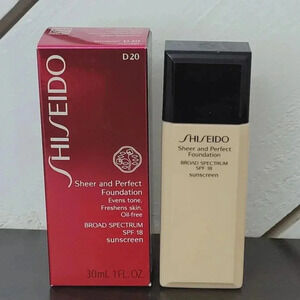 New Shiseido Sheer & Perfect Foundation D20 Board Spectrum SPF18 30ml 1FL